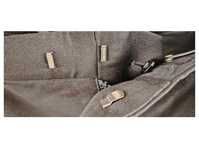 GUCCI CALÇAS EM LÃ E MOHAIR Preto - vista 7