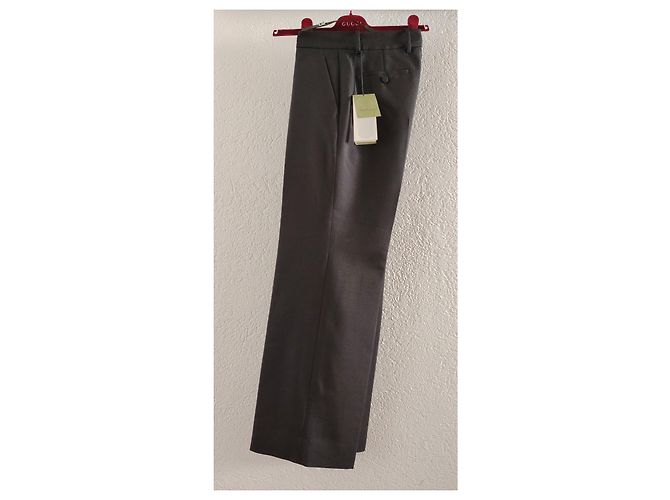 GUCCI CALÇAS EM LÃ E MOHAIR Preto - vista 9