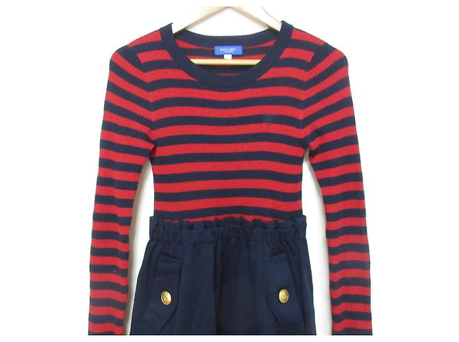 Autre Marque BLUE LABEL CRESTBRIDGE Strick-Docking-Kleid Rot Blau Marineblau - Ansicht 3