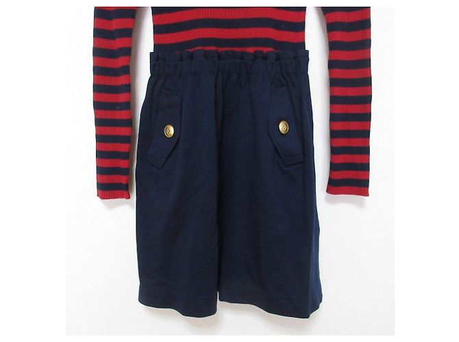 Autre Marque BLUE LABEL CRESTBRIDGE Strick-Docking-Kleid Rot Blau Marineblau - Ansicht 4