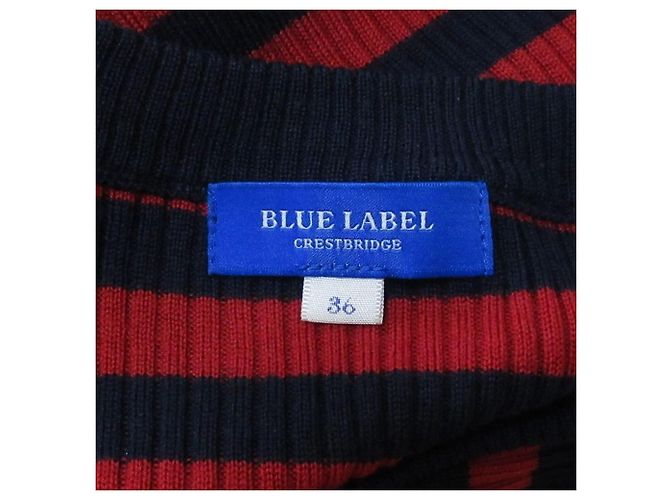 Autre Marque BLUE LABEL CRESTBRIDGE Strick-Docking-Kleid Rot Blau Marineblau - Ansicht 7