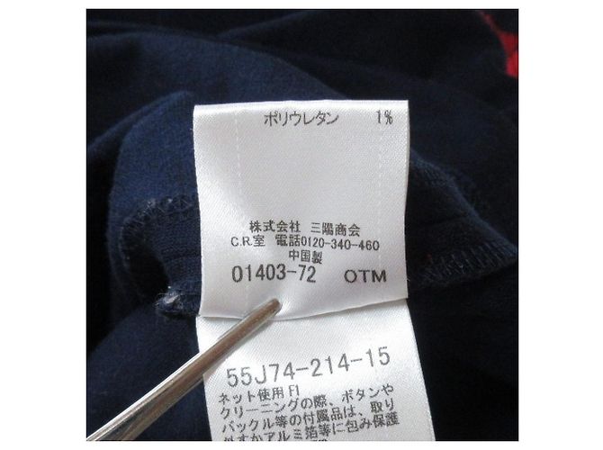 Autre Marque BLUE LABEL CRESTBRIDGE Strick-Docking-Kleid Rot Blau Marineblau - Ansicht 9