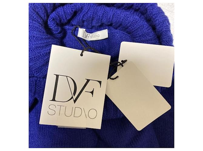 Autre Marque DF STUDIO Strick-Poncho Pullover Blau - Ansicht 3