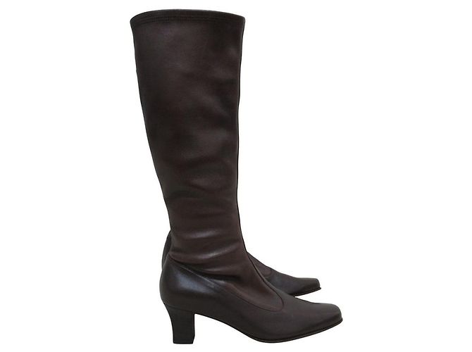 Salvatore Ferragamo Lederstiefel Braun - Ansicht 3