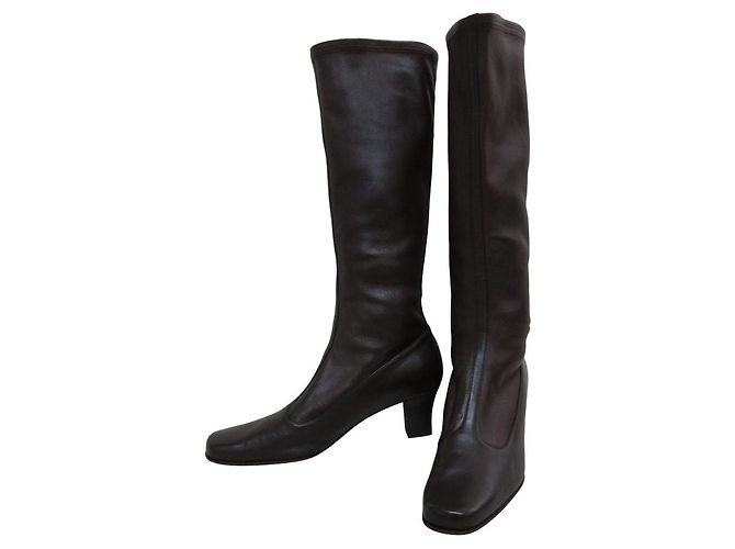 Salvatore Ferragamo Lederstiefel Braun - Ansicht 4