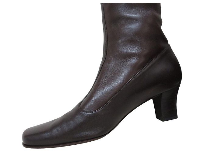 Salvatore Ferragamo Lederstiefel Braun - Ansicht 9