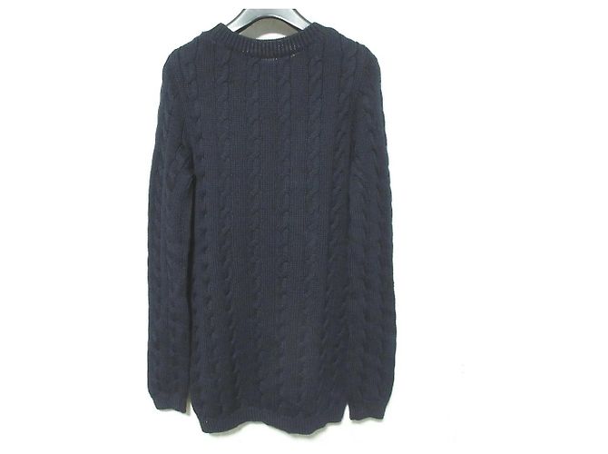 Autre Marque 45R Wollpullover mit Zopfmuster Blau - Ansicht 2
