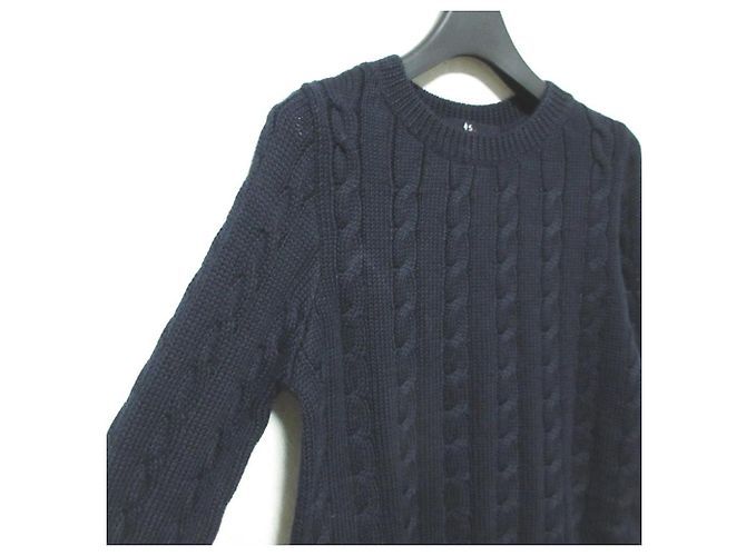 Autre Marque 45R Wollpullover mit Zopfmuster Blau - Ansicht 3