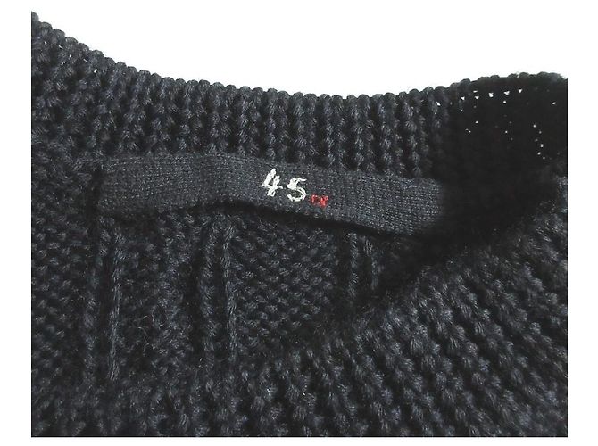 Autre Marque 45R Wollpullover mit Zopfmuster Blau - Ansicht 5
