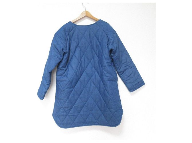 Autre Marque REDYAZEL Denim Quilted Coat Blue - view 2