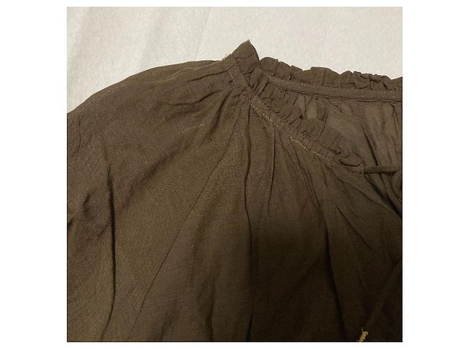 Autre Marque SLOBE IENA Boil Bluse mit gerafften Rüschen Braun - Ansicht 7