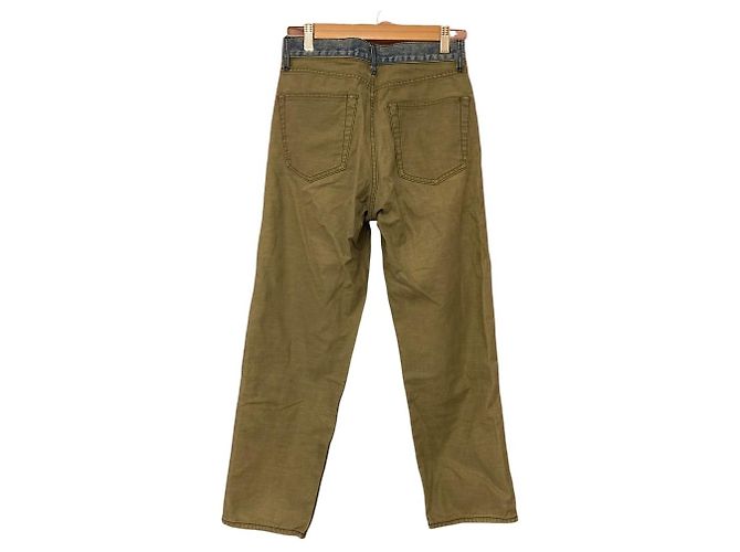 Autre Marque Pantalones de satén denim Drawer Azul Caqui - vista 2