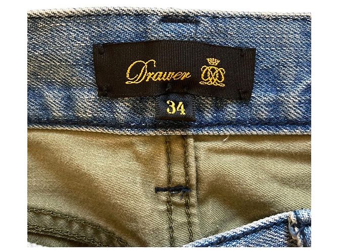 Autre Marque Pantalones de satén denim Drawer Azul Caqui - vista 4