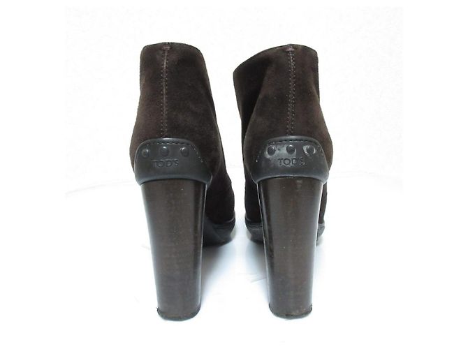 Botines cortos Tod's Gommini de ante Castaño - vista 3