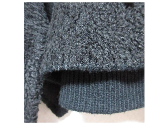 Autre Marque CLANE Boa Strick-Hoodie Schwarz - Ansicht 6