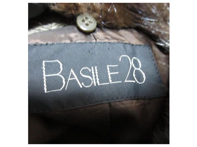 Autre Marque BASILE28 Conjunto 2-en-1 de Tweed con Cuello de Visón Castaño - vista 12