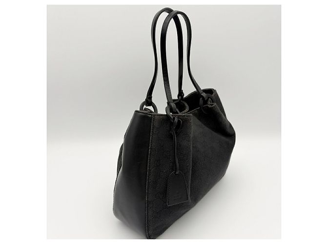 Borsa Tote Gucci GG Canvas Nero - vista 3
