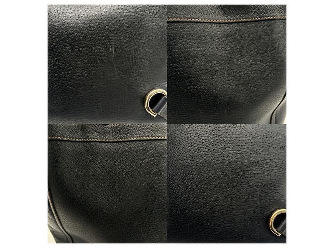 Borsa tote Gucci Abbey in pelle e tela blu navy - vista 10