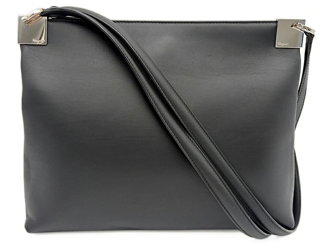 Borsa a tracolla Salvatore Ferragamo Gancini Nero - vista 2