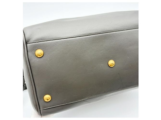 Borsa Boston Saint Laurent in pelle e camoscio grigio Marrone - vista 12