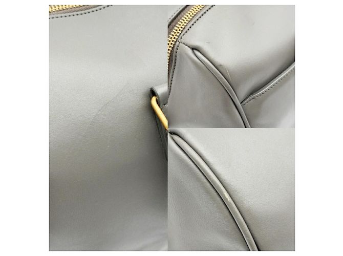 Borsa Boston Saint Laurent in pelle e camoscio grigio Marrone - vista 14