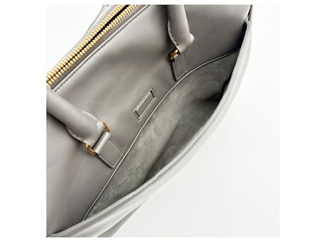 Borsa Boston Saint Laurent in pelle e camoscio grigio Marrone - vista 17