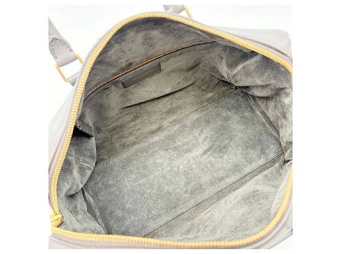 Borsa Boston Saint Laurent in pelle e camoscio grigio Marrone - vista 19