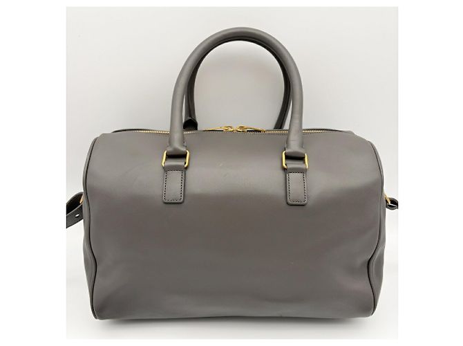 Borsa Boston Saint Laurent in pelle e camoscio grigio Marrone - vista 2