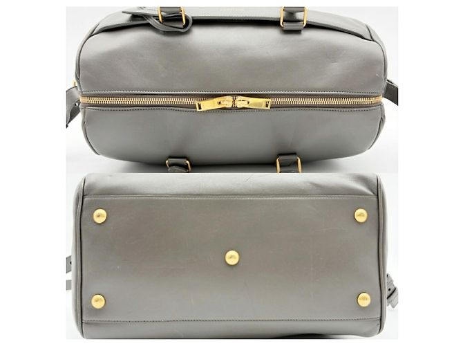 Borsa Boston Saint Laurent in pelle e camoscio grigio Marrone - vista 5