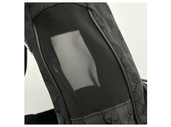 Zaino Gucci nero in tela GG e nylon - vista 11