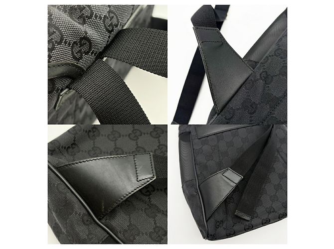 Zaino Gucci nero in tela GG e nylon - vista 14