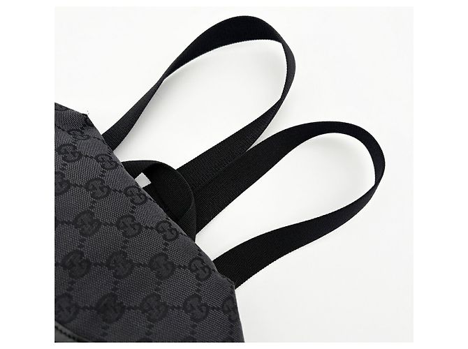 Zaino Gucci nero in tela GG e nylon - vista 5