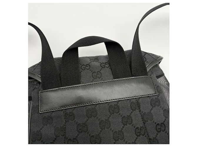 Zaino Gucci nero in tela GG e nylon - vista 6