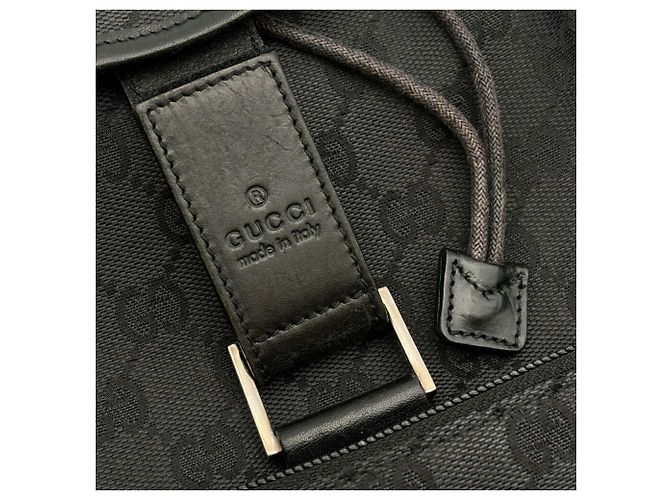 Zaino Gucci nero in tela GG e nylon - vista 7
