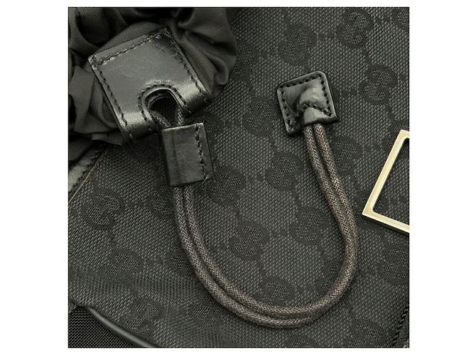 Zaino Gucci nero in tela GG e nylon - vista 8