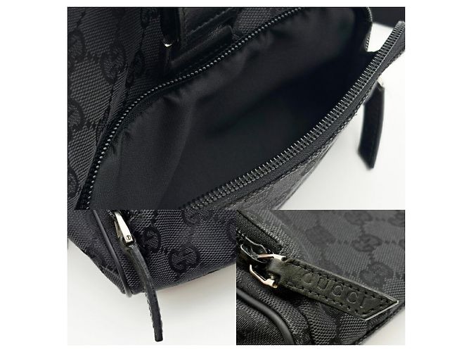 Zaino Gucci nero in tela GG e nylon - vista 9