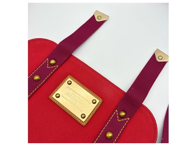 Borsa a tracolla Louis Vuitton Antigua Busas PM Canvas Rosso - vista 15