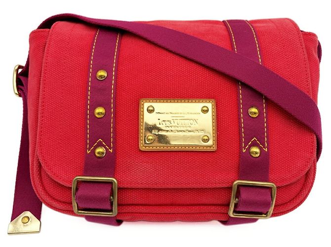 Borsa a tracolla Louis Vuitton Antigua Busas PM Canvas Rosso - vista 2