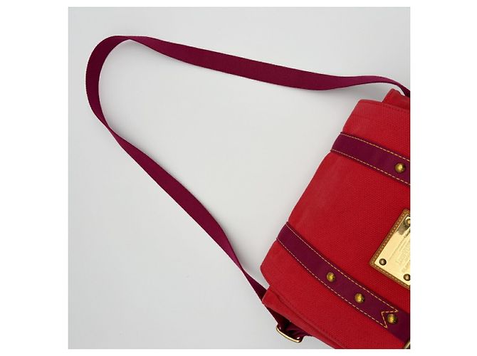 Borsa a tracolla Louis Vuitton Antigua Busas PM Canvas Rosso - vista 7