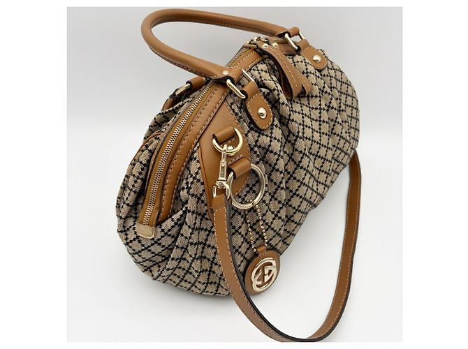 Borsa a tracolla Gucci Diamante Sukey da donna Marrone - vista 3