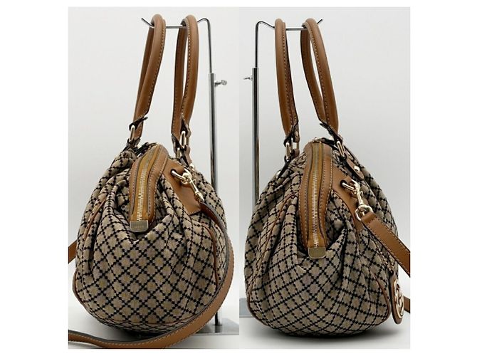 Borsa a tracolla Gucci Diamante Sukey da donna Marrone - vista 4