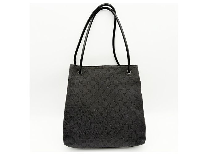 Borsa Tote a Spalla Gucci in Canvas GG Nero - vista 3