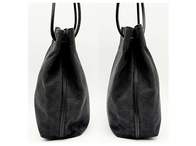 Borsa Tote a Spalla Gucci in Canvas GG Nero - vista 4