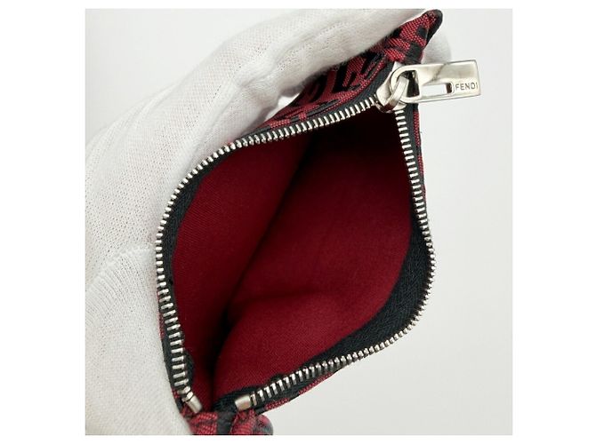 Fendi Zucchino Tote Bag 8BH056 Schwarz Rot - Ansicht 15