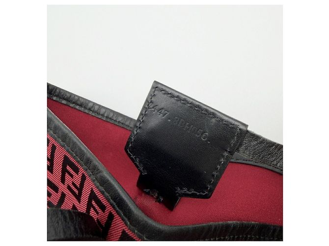 Fendi Zucchino Tote Bag 8BH056 Schwarz Rot - Ansicht 20
