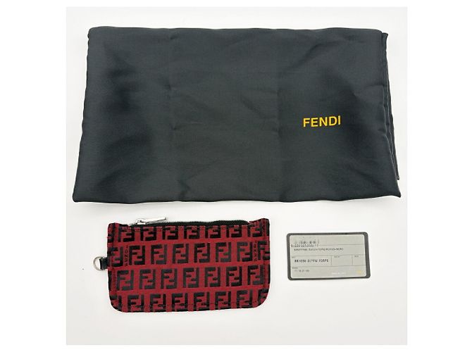 Fendi Zucchino Tote Bag 8BH056 Schwarz Rot - Ansicht 21