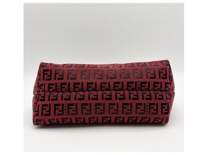 Fendi Zucchino Tote Bag 8BH056 Schwarz Rot - Ansicht 6