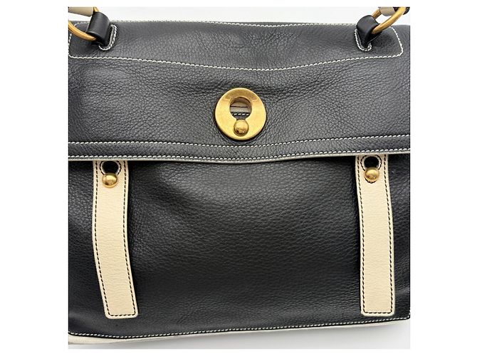 Borsa a mano Yves Saint Laurent Muse Nero Bianco - vista 11