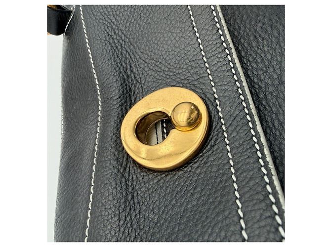Borsa a mano Yves Saint Laurent Muse Nero Bianco - vista 12