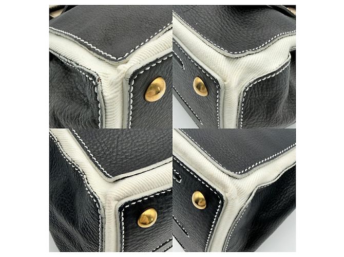 Borsa a mano Yves Saint Laurent Muse Nero Bianco - vista 14